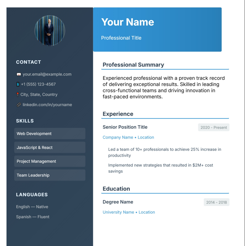 Simple CV Maker Template Preview