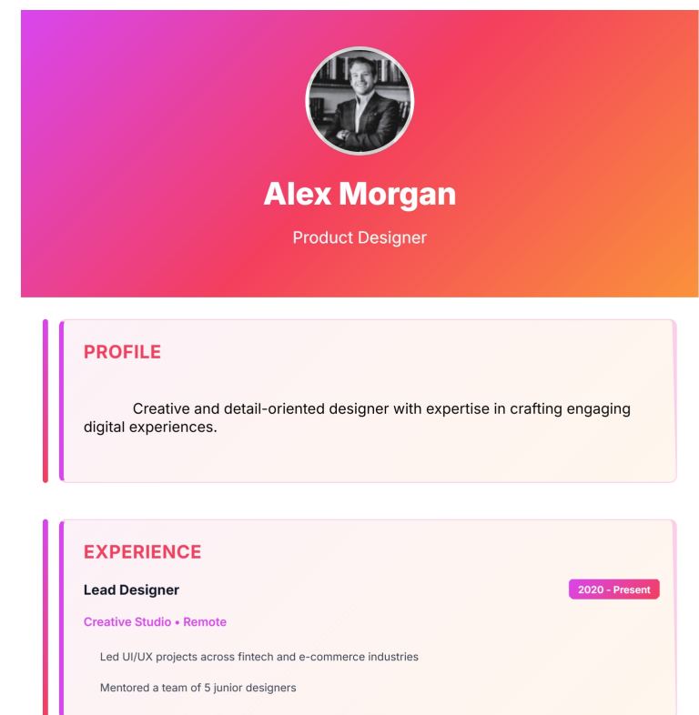 Professional Template - Simple CV Maker