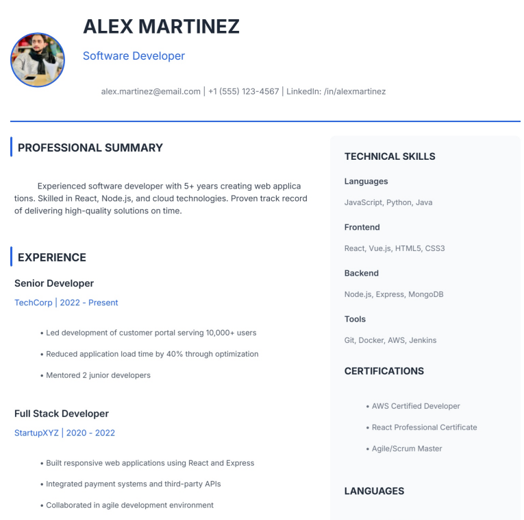 Creative Template - Fast CV Designer